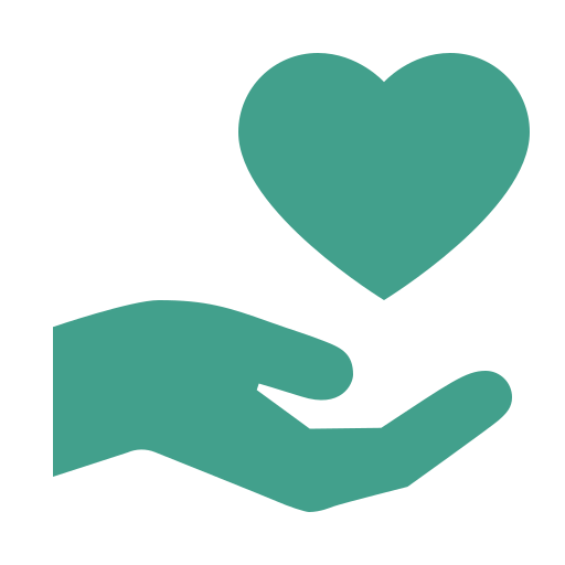 Cartoon hand holding love heart